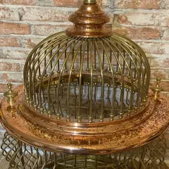 29” Stunning Decorative Brass Copper Dome Top Bird Cage Finials RARE