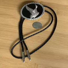 Vintage Duck Hunter Bolo Tie Pewter Unique Bullet Aglets Western Wear