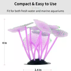 Silicone Coral Plant Decorations Glowing Artificial Ornament for Fish Tank Aquar