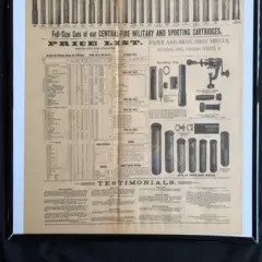 LARGE ILLUSTRATED AMMUNITION BROADSIDE 1880'S U.S. CARTRIDGE CO.