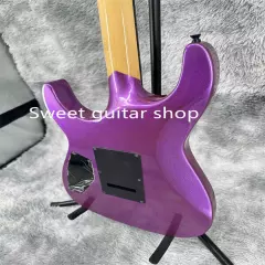 Custom Ouija Purple Electric Guitar FR Bridge Black Part Solid Body Fast Ship