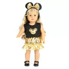 Mickey top & skirt & bow made for 18" Doll American Girl party clothes