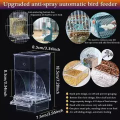 2 PCS Bird Feeders Bird Feeding Cage Transparent Parakeet Seed Container5155