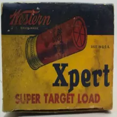 1930-1950's Western Xpert Super Target Trap Load 12 Ga EMPTY Ammo Box 7226-X