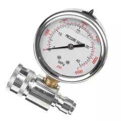 Stainless Steel Pressure Washer Pressure Gauge 6000PSI/40MPa 3/8 inch QD Fitting