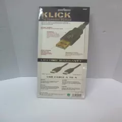 NIP KLICK 10' USB CABLE GOLD PLATED A TO A