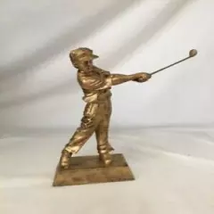 10 " Gold Tone Resin Golfer Statue Golf Trophy Free Personalization New