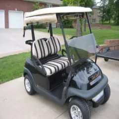 LINEN SUNBRELLA TRACK STYLE CUSTOM ENCLOSURE COVER FOR MOST CARTS