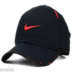 NEW! Black/Red NIKE Adult Unisex Tennis Hat Golf DRI-FIT Runner Cap Featherlight