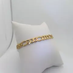 Figaro Bracelet Solid Gold Jewelry Anniversary Gifts 10k 5.8mm Size 8.25 B118