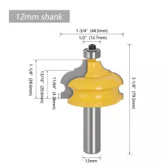 1/2in(12.7mm) 12mm Shank Classical and Bead Molding and Edging Router Bit 44.5mm