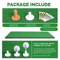 Golf Mat 12“x24“ Residential Practice Hitting Mat Rubber Tee Holder