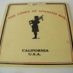 VINTAGE GOLF BAG TAG THE PEBBLE BEACH RESORTS,PEBBLE BEACH, SPANISH BAY, ETC.