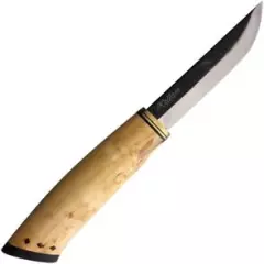 Kellam Wolf Howl 9" Arctic Curly Birch Fixe Blade Knife + Leather Sheath 