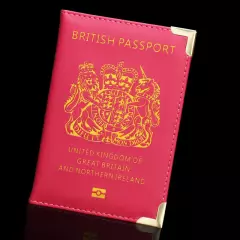 British Passport Holder Cover Leather ID Card Fashion Travel Passport Covers M