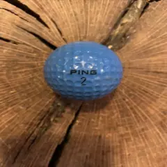 VINTAGE PINK AND TEAL PING EYE 2 GOLF BALL