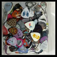 Bulk 200 Guitar Picks Assorted Cool Designs Animals Religious Dragonfly Skulls