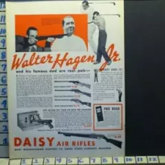 1937 DAISY AIR GUN RIFLE HAGEN GOLF PLYMOUTH MICH VINTAGE SPORT AD D24