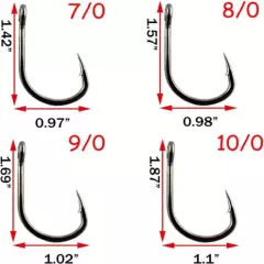 40Pcs Live Bait Circle Hooks Stainless Steel Saltwater Fishing Hook Size1/0-12/0