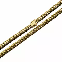 10k Yellow Gold Solid 2mm-6mm Miami Cuban Link Chain Necklace Bracelet 7"-30"