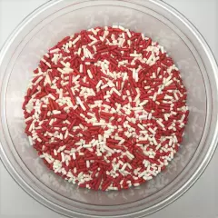 Valentine Sprinkles Red White Jimmies Bakery Topping 1 pound