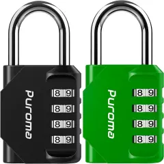 Puroma 1 Pack Combination Lock 4 Digit Locker Lock Outdoor Waterproof Padlock fo