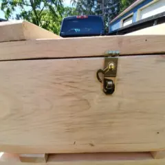 Plain Storage/Ammo Box With Rope Handle and Latching Hasp/Catch