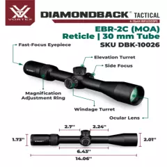 Vortex Optics Diamondback 4-16x44 FFP Riflescope EBR-2C MOA w\ Wearable4U Bundle