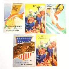 Lot of (5) Different 1946-1947 University of Detroit College Football Programs