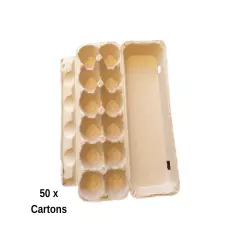 50 X Brand New Natural/Rustic 12 Slots Biodegradable Eco Color Egg Carton Tray