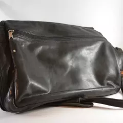 Canyon Outback Leather Goods Black Genuine Leather Large Messenger Bag