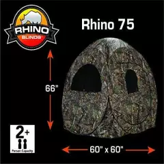 Rhino Blinds R75-RTE 2 Person Hunting Ground Blind, Realtree Edge 