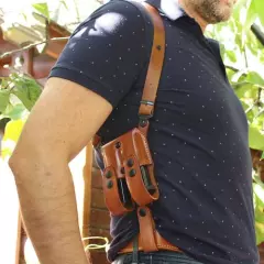 Vertical Shoulder Holster Double Magazine Carrier fits, H&K 45C - 4" BBL #1925#