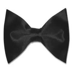 BIAGIO 100% SILK BOWTIE Solid BLACK Color Mens Bow Tie for Tuxedo or Suit