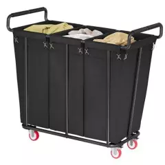 3 Bag Laundry Sorter Cart,3 Section 61.5Gal Rolling Laundry Hamper Sorter with 