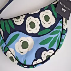 Marimekko Round Mini Shoulder Bag Uniqlo Floral Blue New