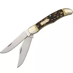 Uncle Henry 227UH Stag Bowie 2 Blade Folding Pocket Knife + Sheath