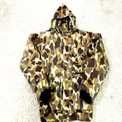 Vintage Gamehide Insulate Waterproof Duck Hunter Camo Hood Hunting Mens Jacket L