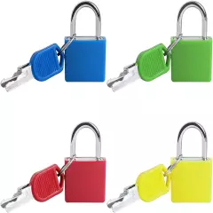 Mini Padlock with Key Suitcase Lock 4 Colors Backpack Luggage Small Locks 4Pcs