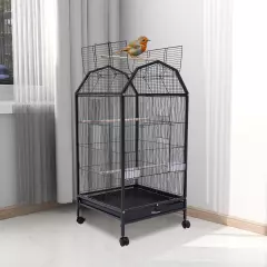 Spacious Metal Cage with Stand for Large Finch Flight Perfect Pet Home,Black