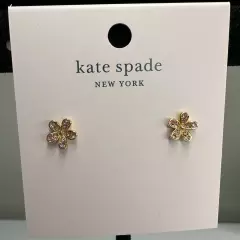 Kate Spade Gleaming Garden Delicate Flower Stud Earrings Light Peach Gold Tone