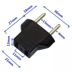 2Pin European Standard Plug Adapter USA To Europe Travel Power Converter Adapter