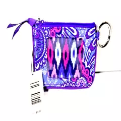 Vera Bradley Lilac Tapestry Jen Zip ID Case ONLY Wallet Key Ring #15681-669