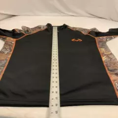 Realtree 1/4 Zip Pullover M Black Camo Long Sleeve 100% Polyester YGI Y1-577