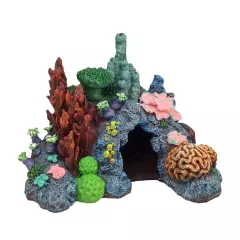 Exotic Environments Caribbean Living Reef Aquarium Ornament, Small , 7-1/2-In...