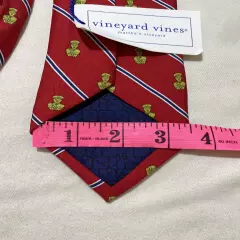 Vineyard Vines All Red Silk W/ Status Pattern M.in.USA men’s necktie NWT