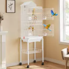 62 inch Metal Bird Cage, Large Parakeet Cages for Parrot, Cockatiel, Lovebird