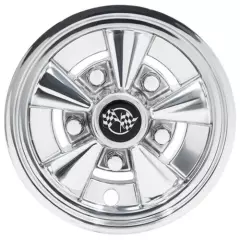 Set of 4 Golf Cart 8 inch Rally Chrome Wheel Covers Hub Caps Universal Fit