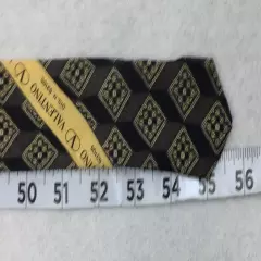 Valentino Italy Black Gray Beige Diamond Silk Tie Men's Classic 3.8" x 55"