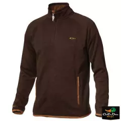 NEW DRAKE WATERFOWL HERITAGE KNITTED FLEECE ¼ ZIP PULLOVER SHIRT BROWN XL